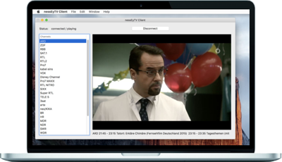 screenshot of the nessEyeTV client for Mac