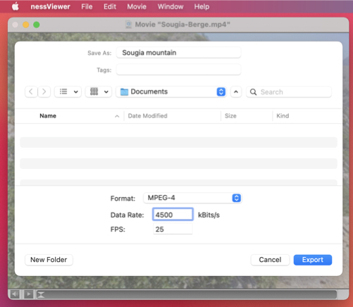 nessViewer movie export