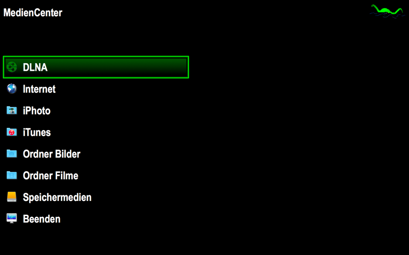 MedienCenter mit neuer Auswahl-Darstellung (ähnlich wie Front Row)